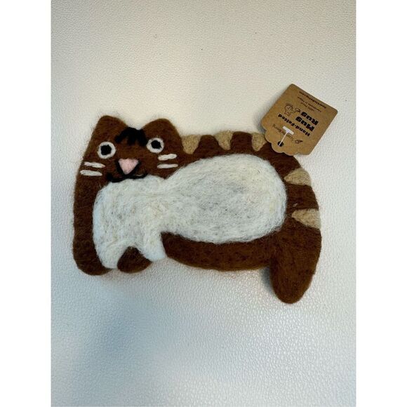 Felt Kitty Cat Leaf Coaster Mug Rug Home Decor Gift for Boho NEW FAST SHIP - Picture 1 of 4